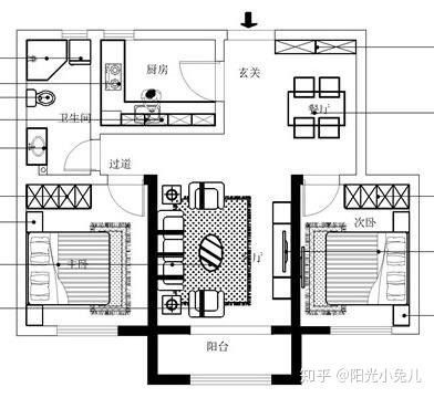 超好看的房子裝修，95平兩室兩廳簡歐裝修效果圖，全屋超美